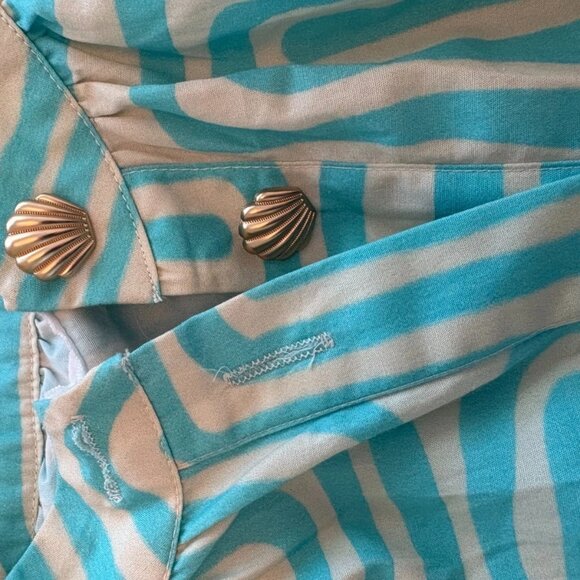 NWT Sundress Turquoise Blue Balloon Sleeve Seychhelles Cropped Top Fits XS - L - Picture 4 of 10